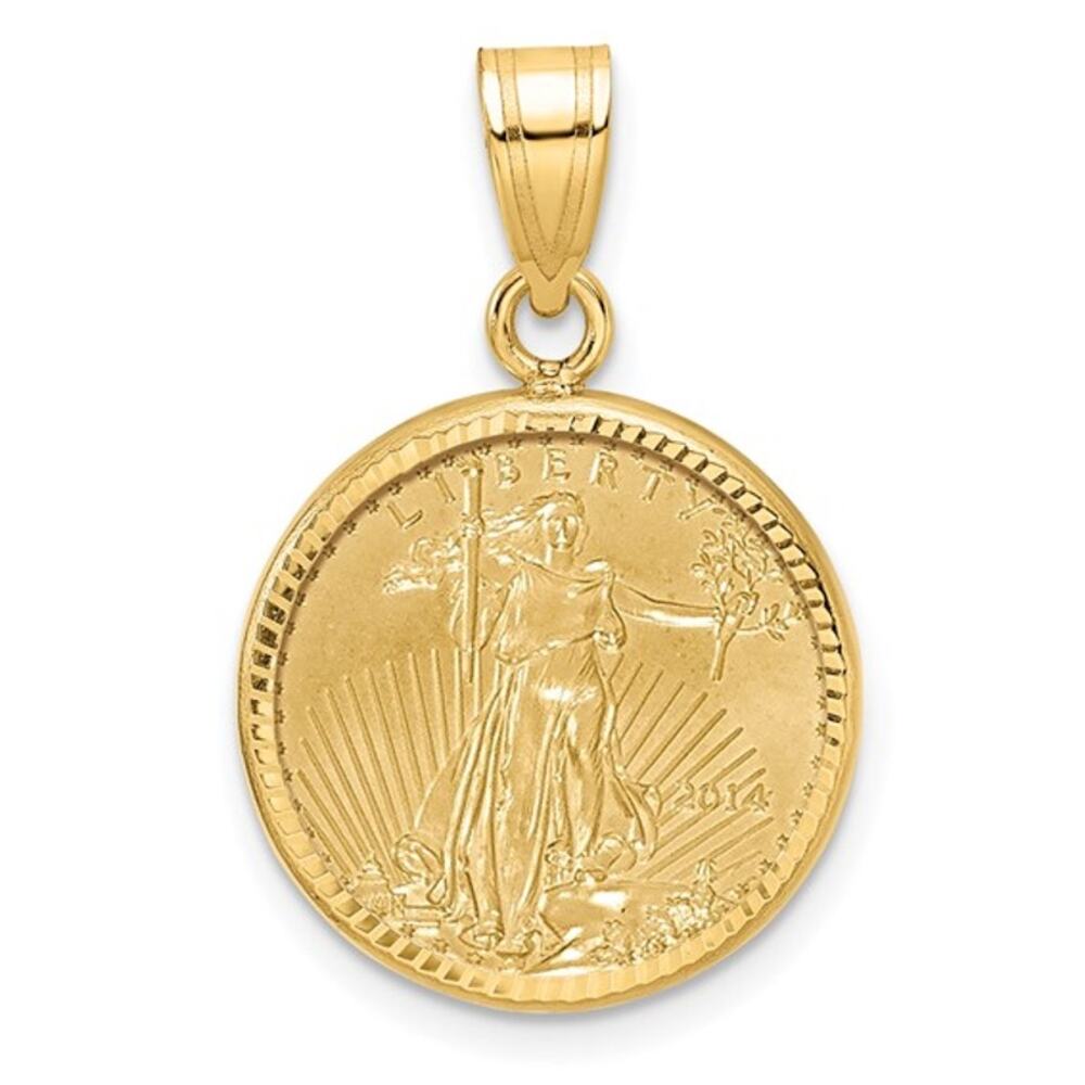 Gold Investment: 22K Gold American Eagle Coin and 10k Gold Bezel (chain is free)